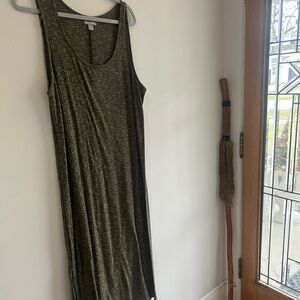 Olive Green Sleeveless Maxi Dress Sz 1X
